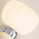 Ribbed cream glass pumpkin wall lamps bedroom chrome lighting