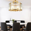Ribbed decorbites glass chandelier gold living room pendant light