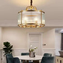Ribbed decorbites glass chandelier gold living room pendant light