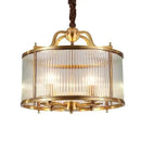 Ribbed decorbites glass chandelier gold living room pendant light