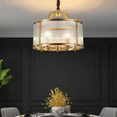 Ribbed decorbites glass chandelier gold living room pendant light