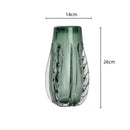 Ribbed emerald & clear decorbites crystal vase living room decor