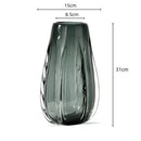 Ribbed emerald & clear decorbites crystal vase living room decor