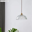 DecorBites™ Ribbed Glass Pendant Light - Simplicity Brass Mini Hanging Lamp for Dining Room