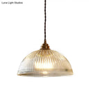 DecorBites™ Ribbed Glass Pendant Light - Simplicity Brass Mini Hanging Lamp for Dining Room