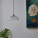 Ribbed glass chandelier pendant lights with brass finish for bedroom