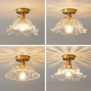Ribbed glass copper led ceiling light dining room chandelier