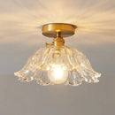 Ribbed glass copper led ceiling light dining room chandelier