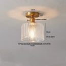 Ribbed glass copper led ceiling light dining room chandelier