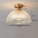 Ribbed glass copper led ceiling light dining room chandelier
