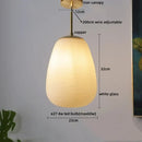 Ribbed glass copper led pendant chandelier for dining room