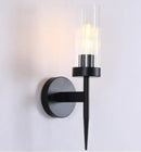 Ribbed glass gold led wall lights for bedroom