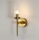 Ribbed glass gold led wall lights for bedroom