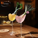 Ribbed heart love glass mugs kitchen dining room couple cups