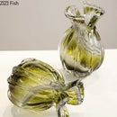 Ribbed olive green glass vase set dining room plant hydroponics