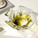 Ribbed olive green glass vase set dining room plant hydroponics
