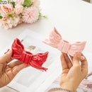Ribbed pink ceramic bowknot candle holder bedroom desk decor