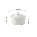 Ribbed pink ceramic dessert bowl with lid dining room ramekin