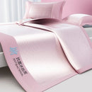 Ribbed pink soft bed mat set bedroom textured pleats
