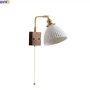 Ribbed white ceramic and copper led wall lamps – bedroom mirror light