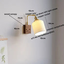 Ribbed white ceramic and copper led wall lamps – bedroom mirror light
