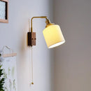 Ribbed white ceramic and copper led wall lamps – bedroom mirror light