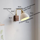 Ribbed white ceramic and copper led wall lamps – bedroom mirror light