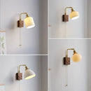 Ribbed white ceramic and copper led wall lamps – bedroom mirror light