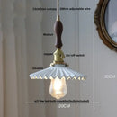 Ribbed white ceramic pendant light fixture kitchen brass knob switch