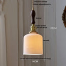 Ribbed white ceramic pendant light fixture kitchen brass knob switch