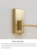 Ribbed yellow ceramic brass swing arm wall sconce bedroom light
