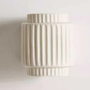 Ridged cream white resin wall sconce bedroom light