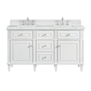 James Martin Lorelai 60" Double Bathroom Vanity, Bright White