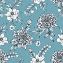 Blue Wallpaper with Asters