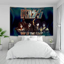 Rock kiss band canvas tapestry – living room black & silver wall art