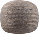 Rockaway Gray Knitted Jute Pouf