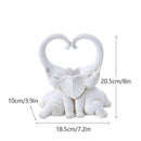 Romantic elephant couple resin candlestick living room heart decor