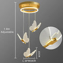 Romantic gold butterfly led chandelier living room pendant light