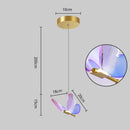 Romantic gold butterfly led chandelier living room pendant light