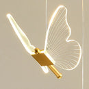 Romantic gold butterfly led chandelier living room pendant light