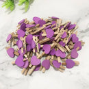 Romantic heart shape wood clips multi color bedroom decor