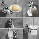 Romantic silver angel bathroom hardware set – bathroom decor