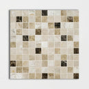 Geneve Dark, Rome Dark Blend Polished 1x1 Marble Mosaics 12x12