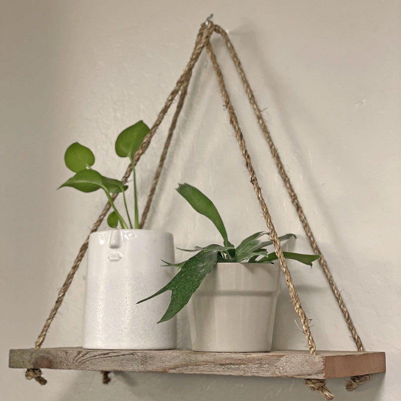 Rope Hanging Wood Shelf