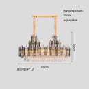 Rose gold and smoky dimmable crystal chandelier living room light