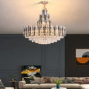 Rose gold and smoky dimmable crystal chandelier living room light