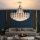 Rose gold and smoky dimmable crystal chandelier living room light