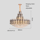Rose gold and smoky dimmable crystal chandelier living room light