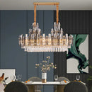 Rose gold and smoky dimmable crystal chandelier living room light