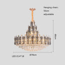 Rose gold and smoky dimmable crystal chandelier living room light